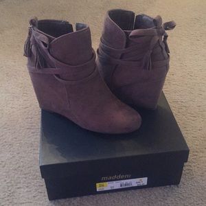 Madden Suede Wedge Booties